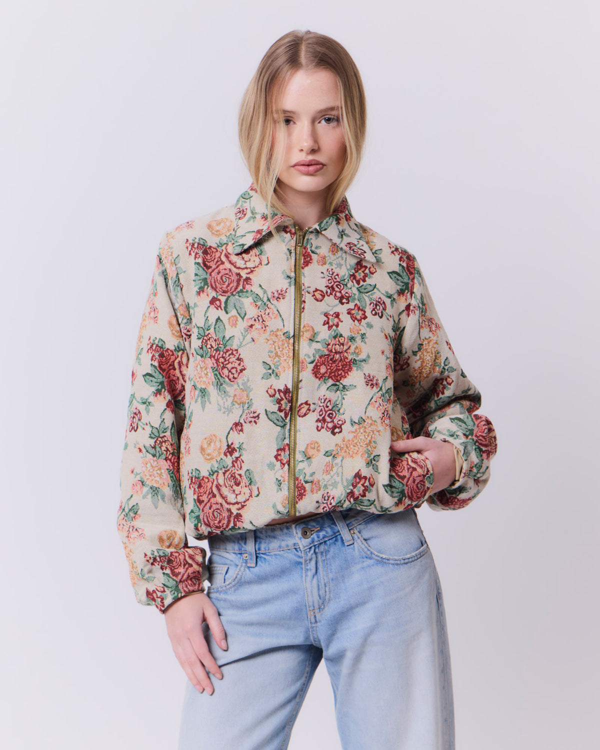 Bomber Flora Beige