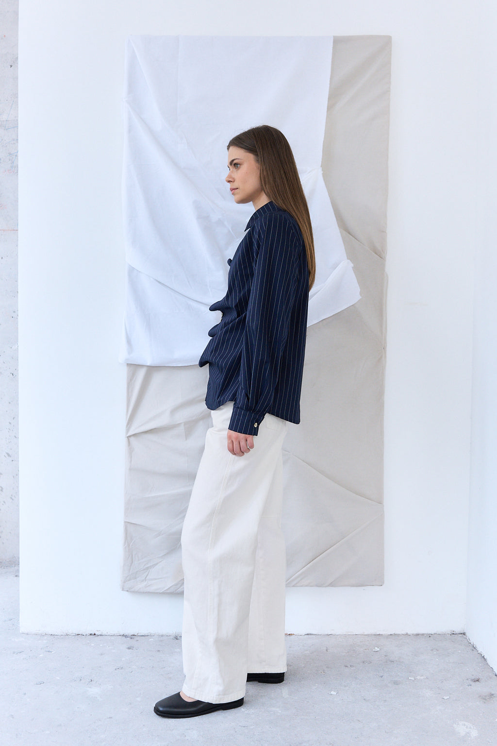 Blusa Pliegues Índigo