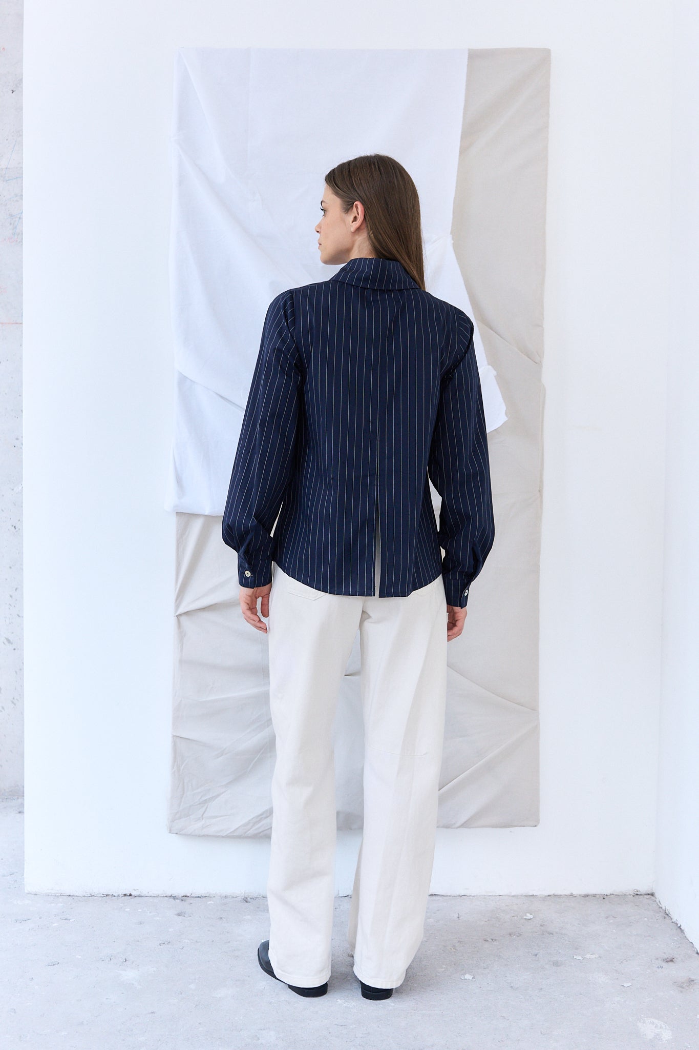 Blusa Pliegues Índigo