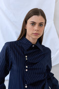 Blusa Pliegues Índigo