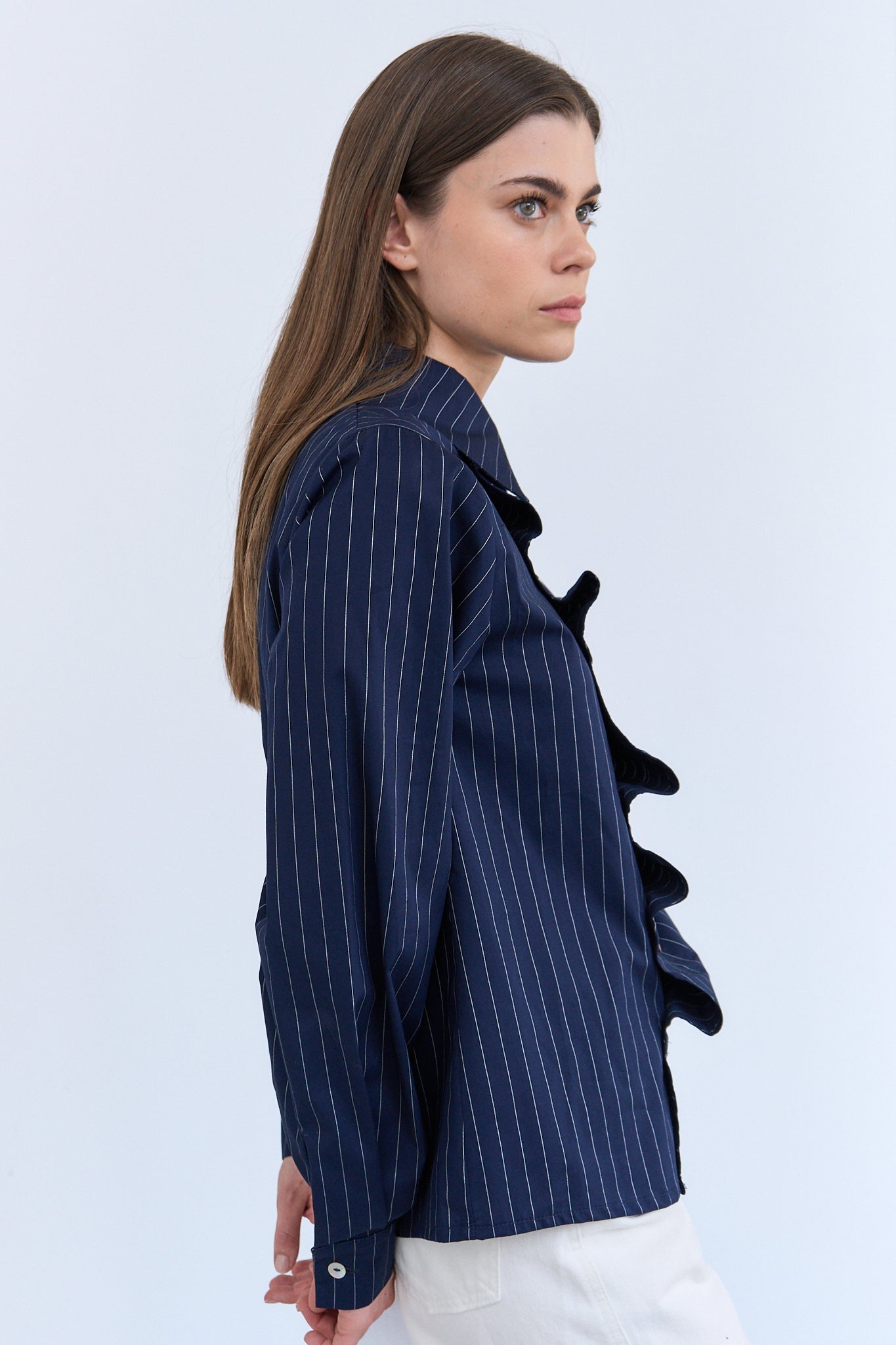 Blusa Pliegues Índigo