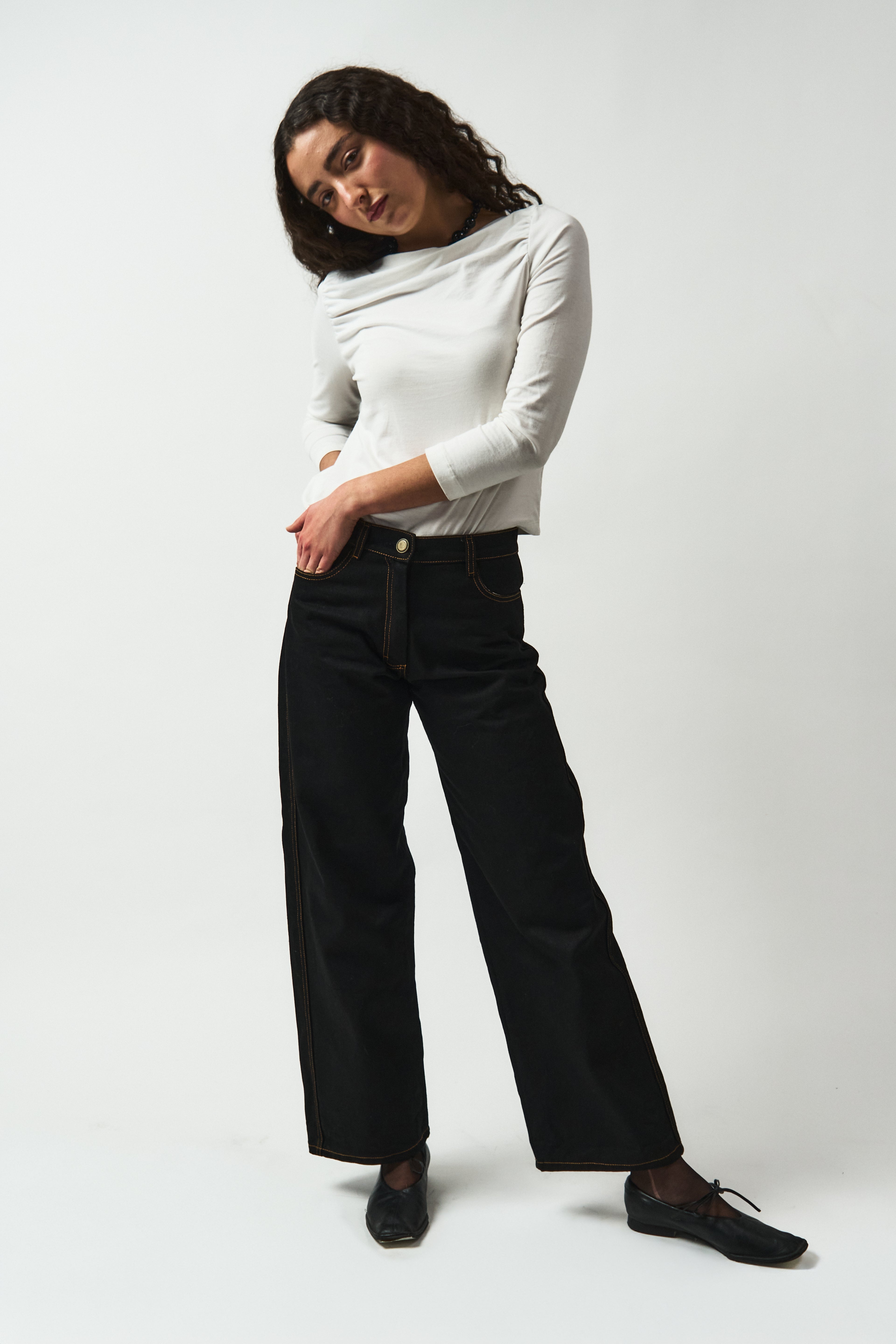 Pantalón denim corteza