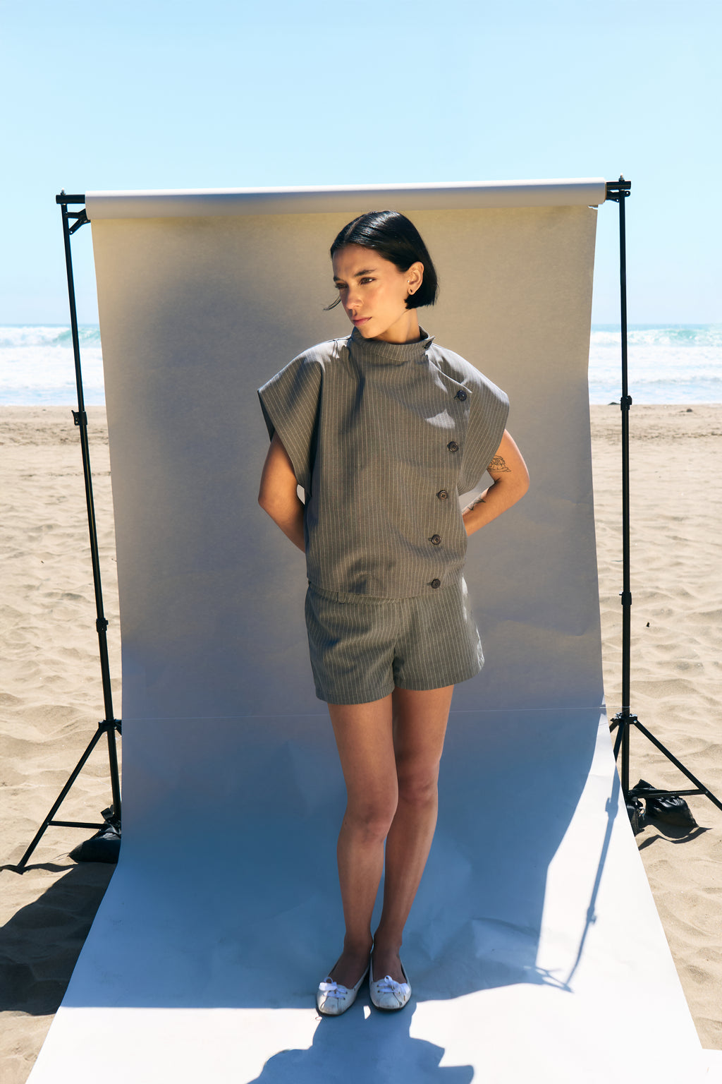 Chaqueta japo pulso gris